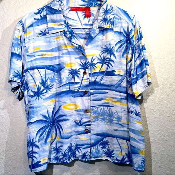 Gloria Vanderbilt tropical short sleeve top ๐บ size XL - Picture 1 of 4